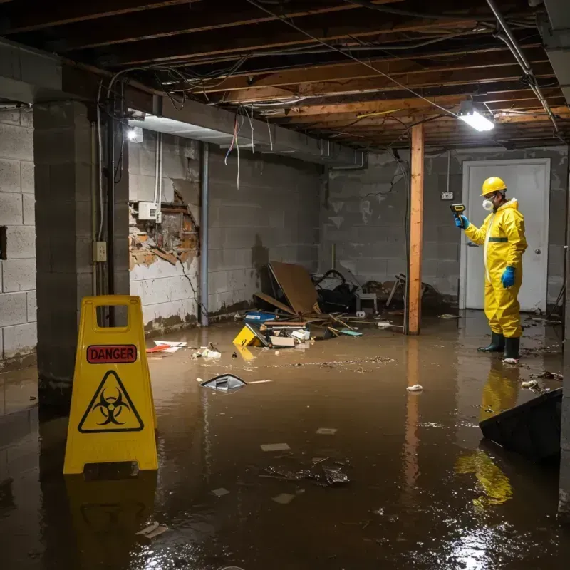 Flooded Basement Electrical Hazard in Jay County, IN Property